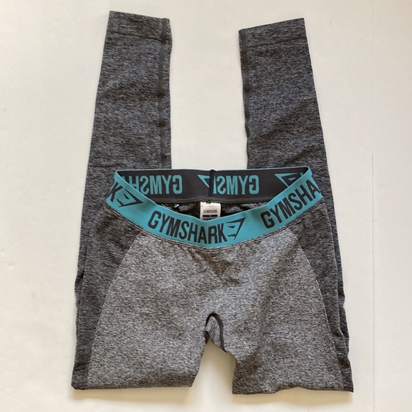 Gymshark Flex Leggings Charcoal Marl Dusky Teal Medium - Excellent - Picture 3 of 5